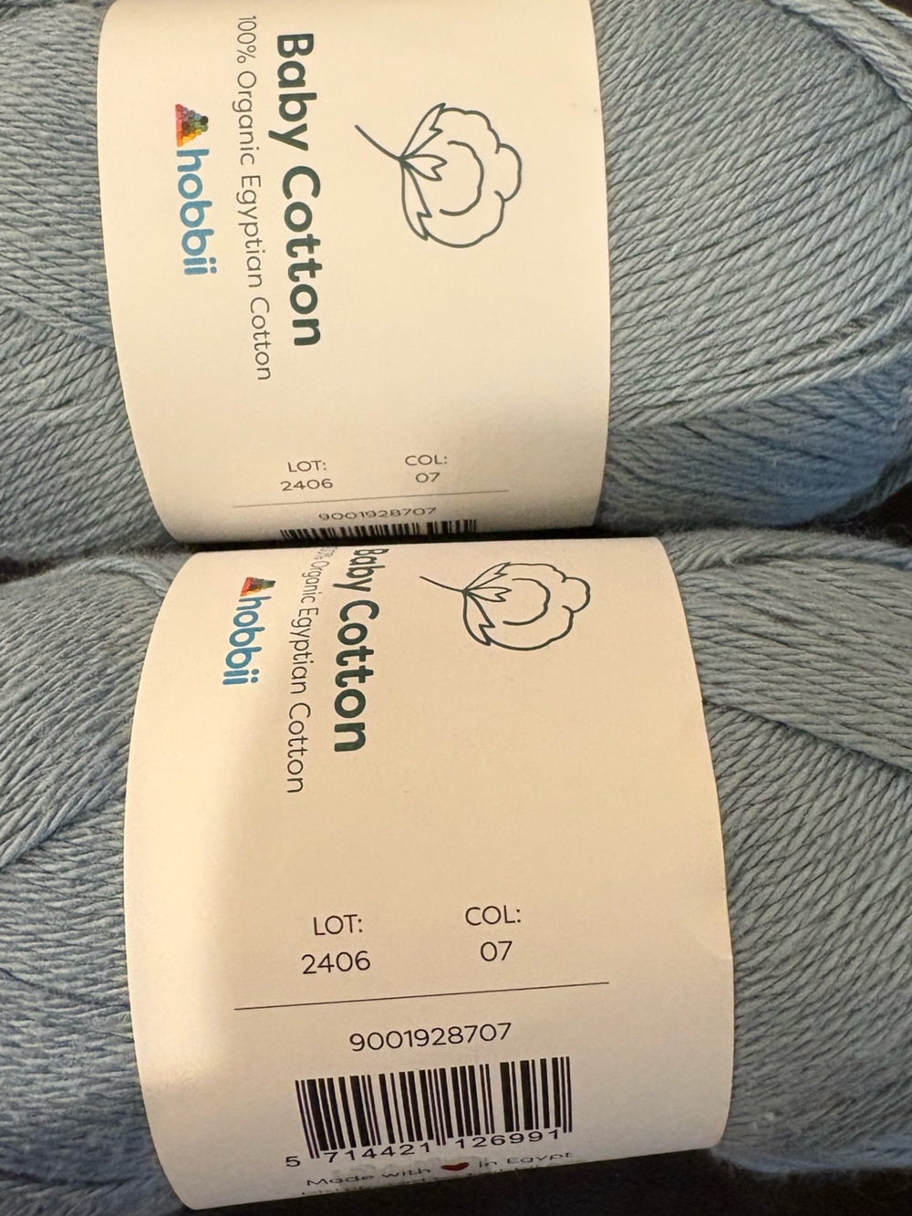 Hobbii Baby Cotton Organic in Green and Blue - Picture 4 of 5